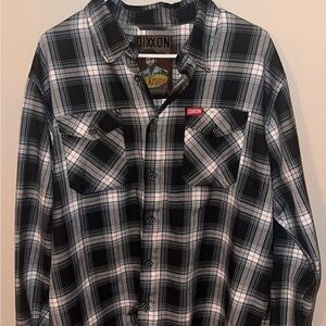 DIXXON Black and White Casual Button Down Shirt